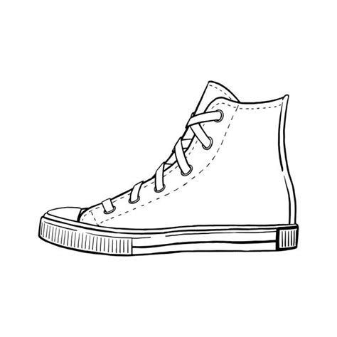 high top sneaker drawing.